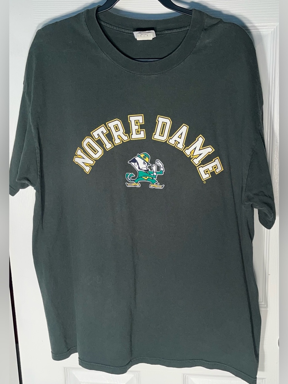 Vintage Champion Notre Dame T-Shirt Fighting Irish Green 100% Cotton Size XL